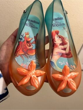 Mini Melissa Orange & Teal The Little Mermaid Jelly Flats
